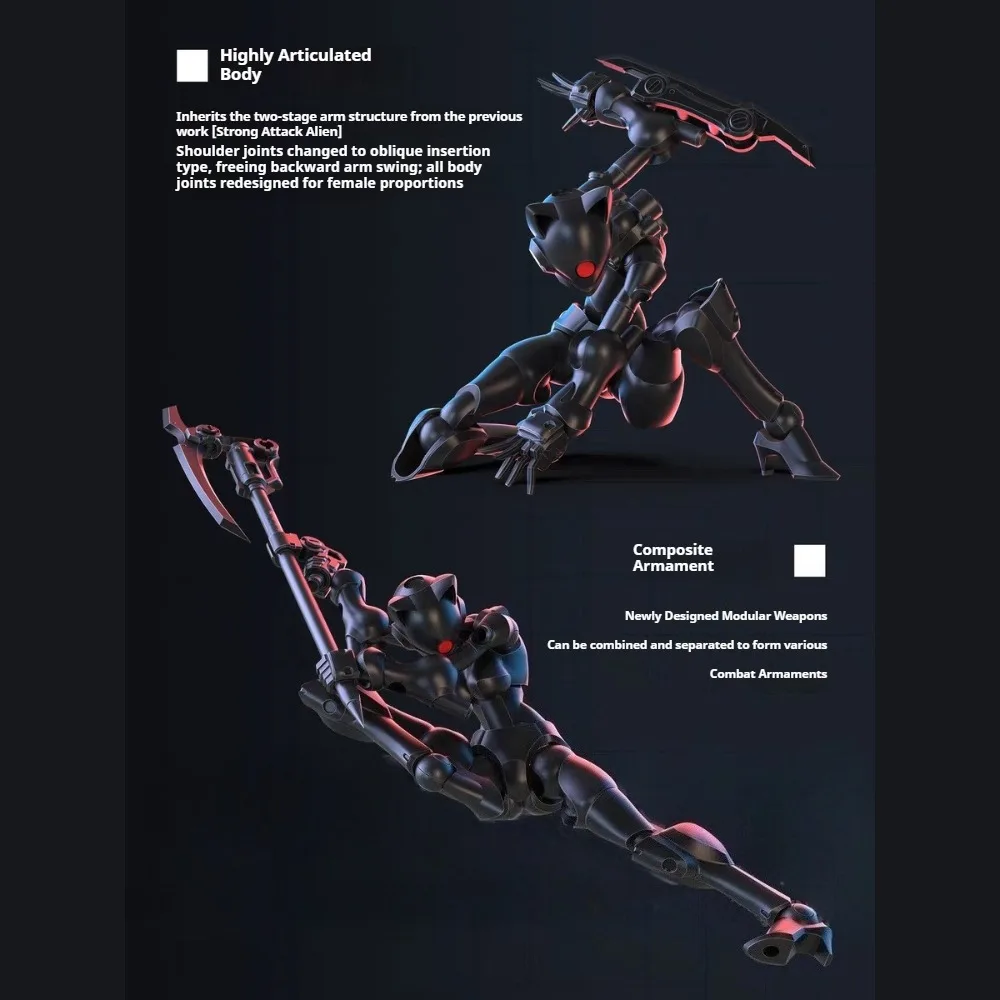 SHEIK MAINLAND 3MIN PROJECT A Swift Female Mutant 3,75 Zoll Super bewegliche, hochdetaillierte Actionfigur zum Selberbauen, 1 Stück, ohne Box – Detail 6