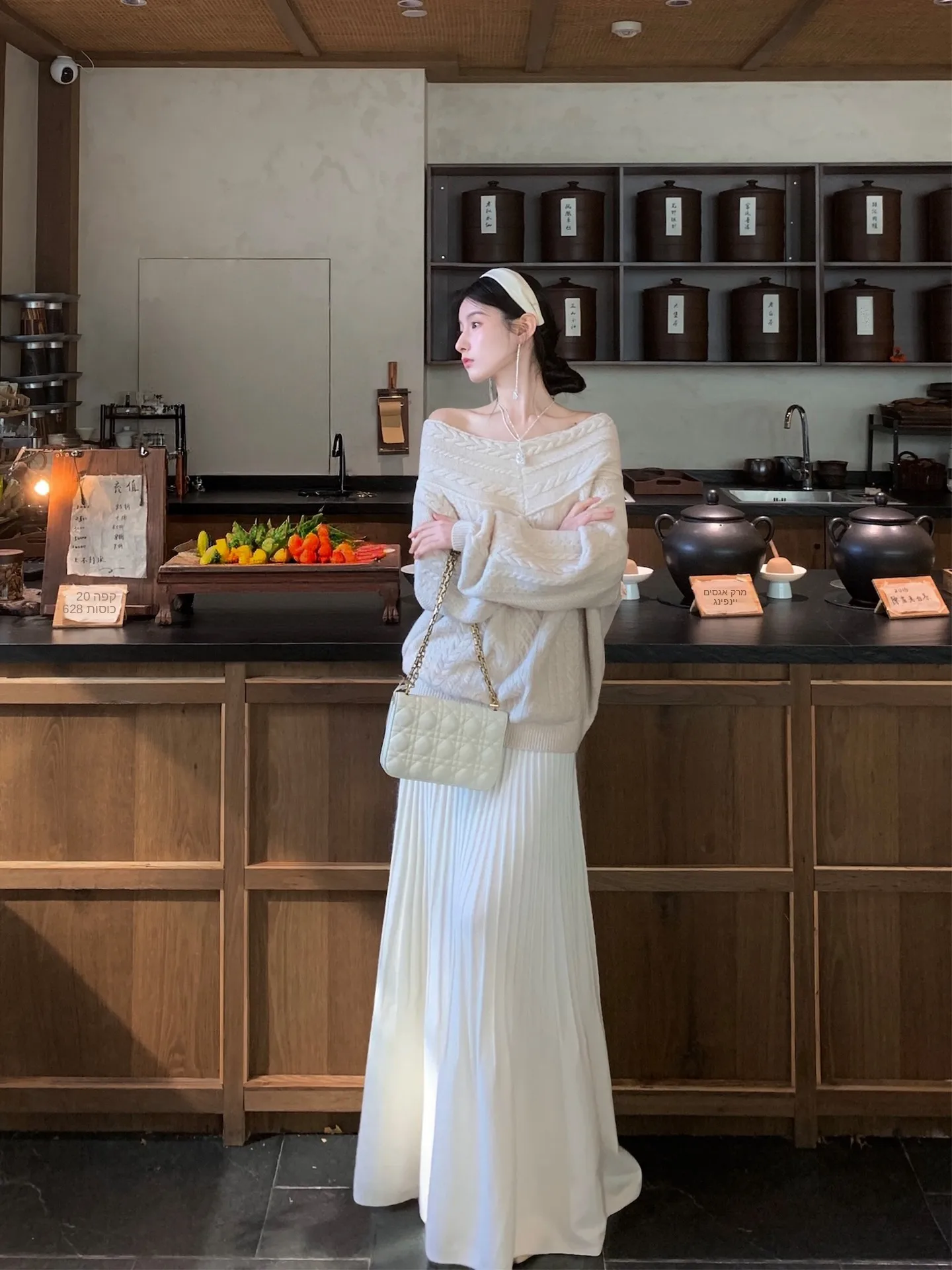 

Комплект из толстовки и юбки Walkink Heavyweight Camere: модный зимний наряд для женщин, с длинными рукавами, в полоску, во французском стиле