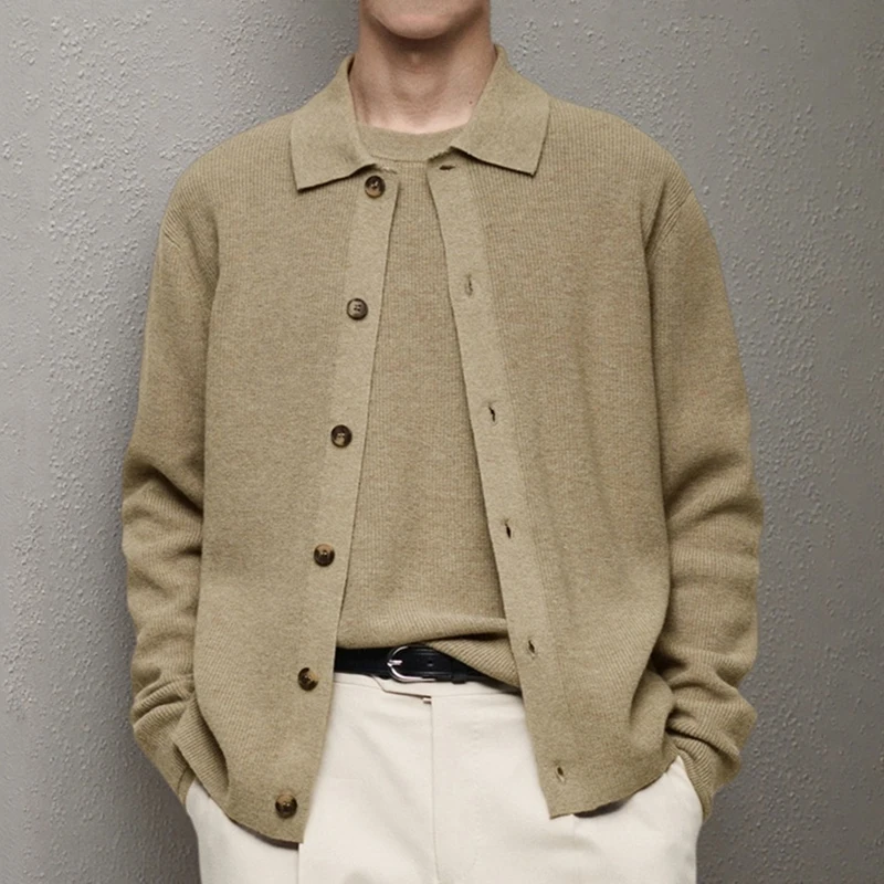 

Mens Sweater Coat Fashion Solid Color Cardigan Men Knitted Sweaters Business Casual Style Cardigans Spring Autumn Outwear SY0021