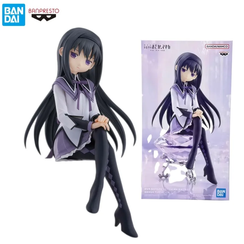 

100% Original Banpresto Puella Magi Madoka Magica Homura Akemi Sitting Ver Figure PVC Statue Anime Collectible Decor In Stock