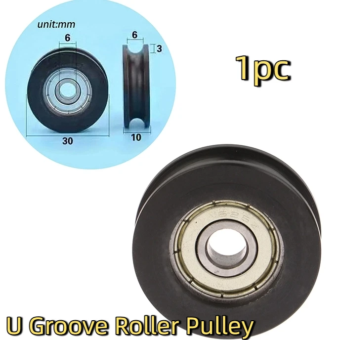 

626 Bearing Steel Bearing Roller Injection-coated U-shaped Pulley Wheel 1pc For Slide Door Window U Groove Roller Pulley