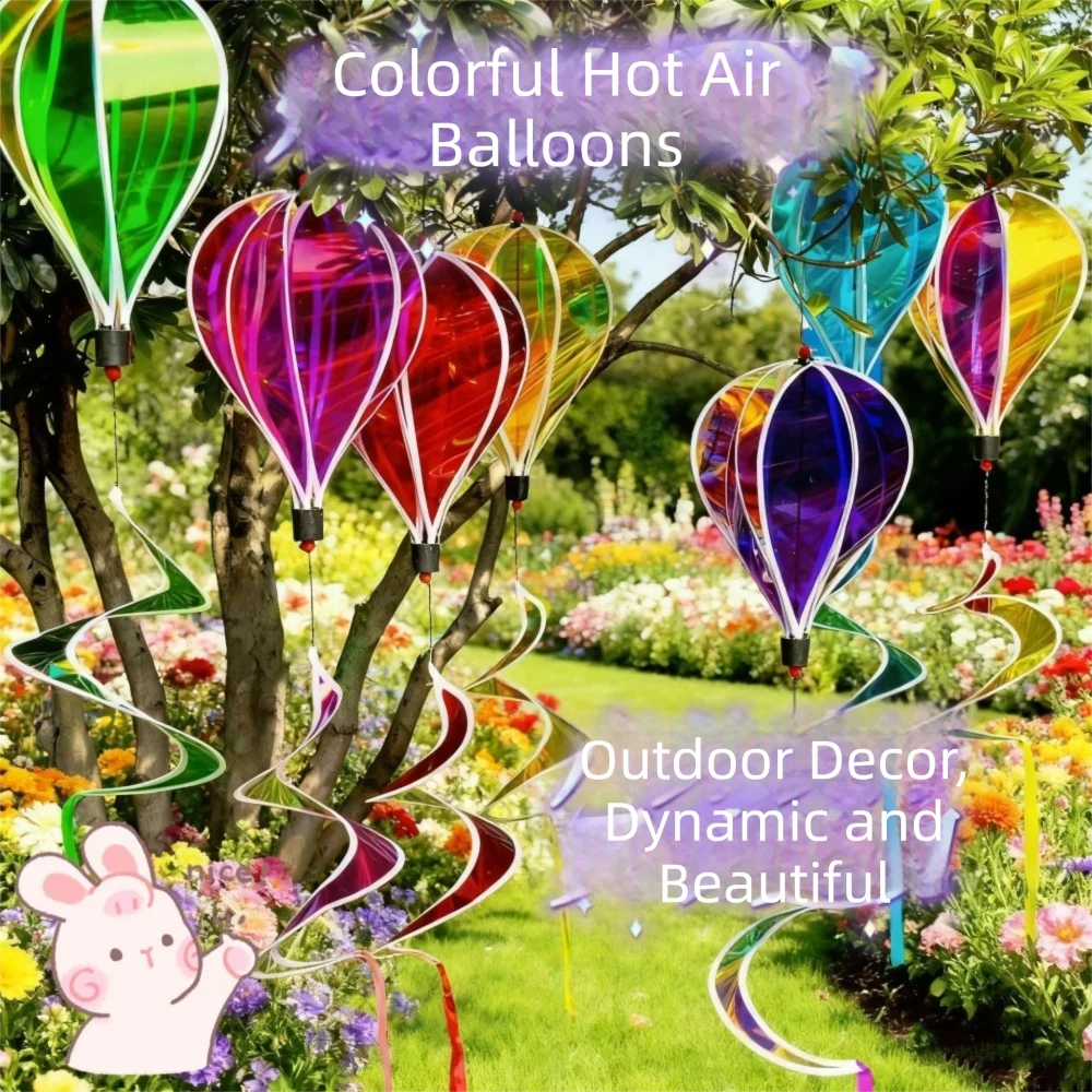 1PC Balloon Random Color Hot Air Balloon Rotating Colorful Windmill Giant Size Plastic Material Hanging Decorations Outdoor