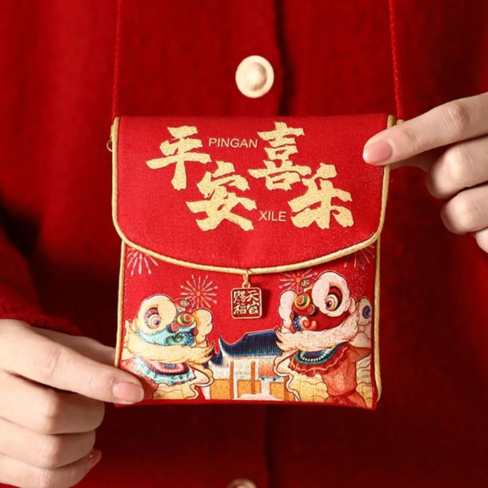 Money Pouches Traditional New Year Red Envelopes Hongbao Blessing Good Lucky Red Packets Cloth Red Pocket Bonus