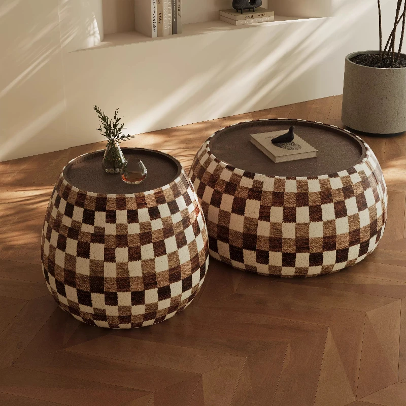 

living room home light luxury high-end small apartment designer minimalist round coffee table table combination