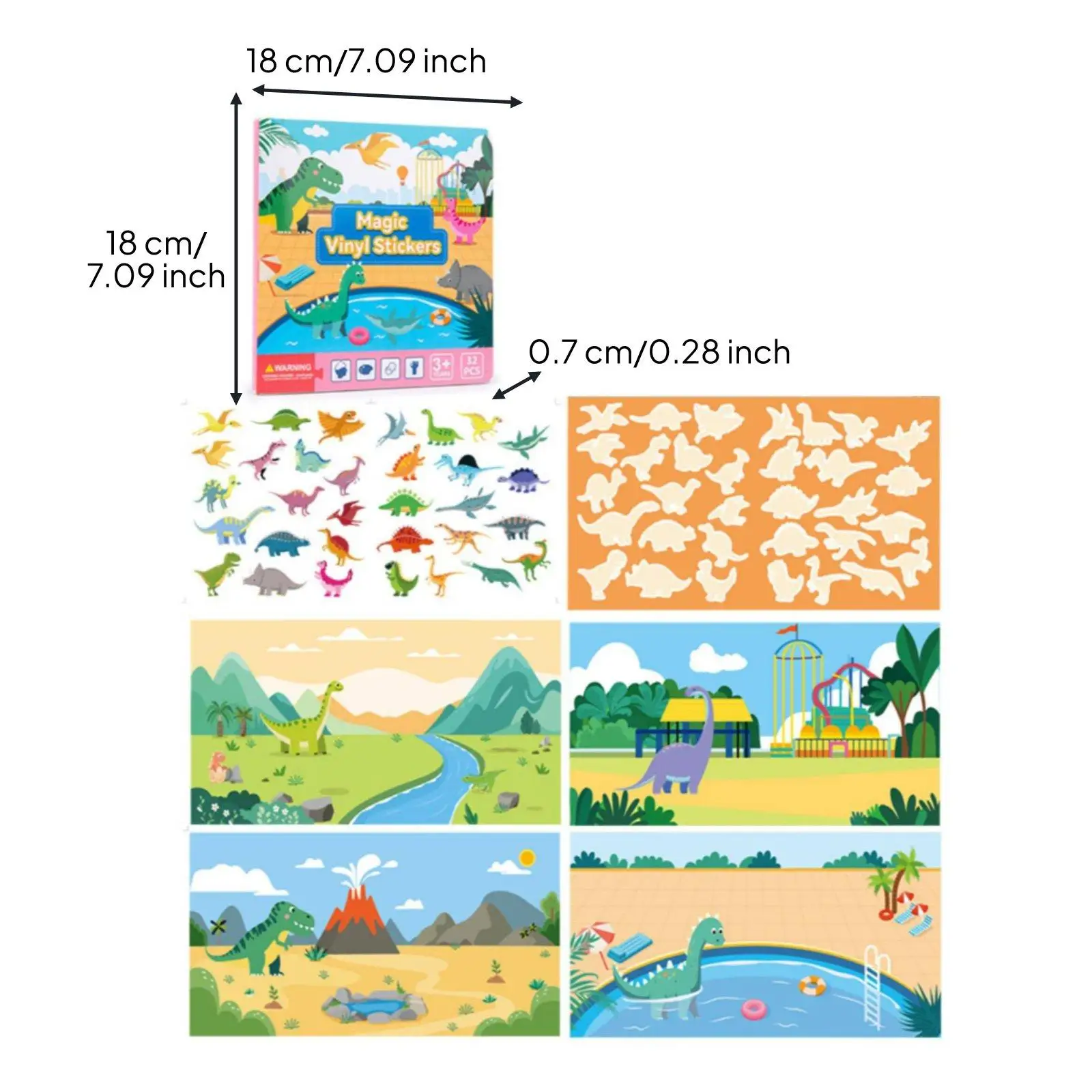 Reusable sticker book, learning book, craft toy for children