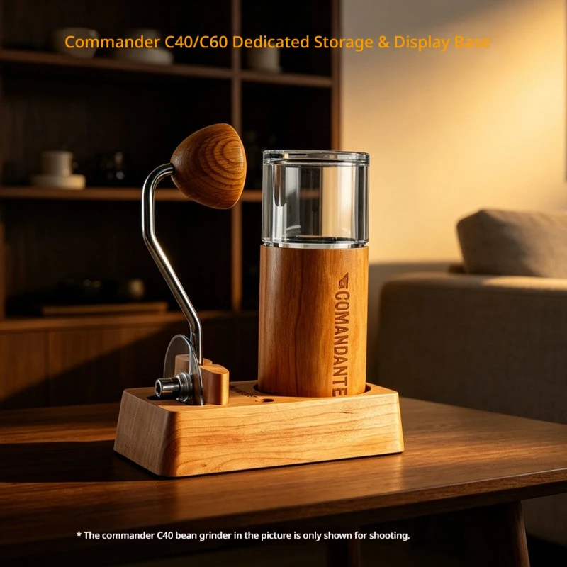 Comandante C40 C60 Coffee Grinder Stand Black Walnut Solid Wood Display Base For Home Barista