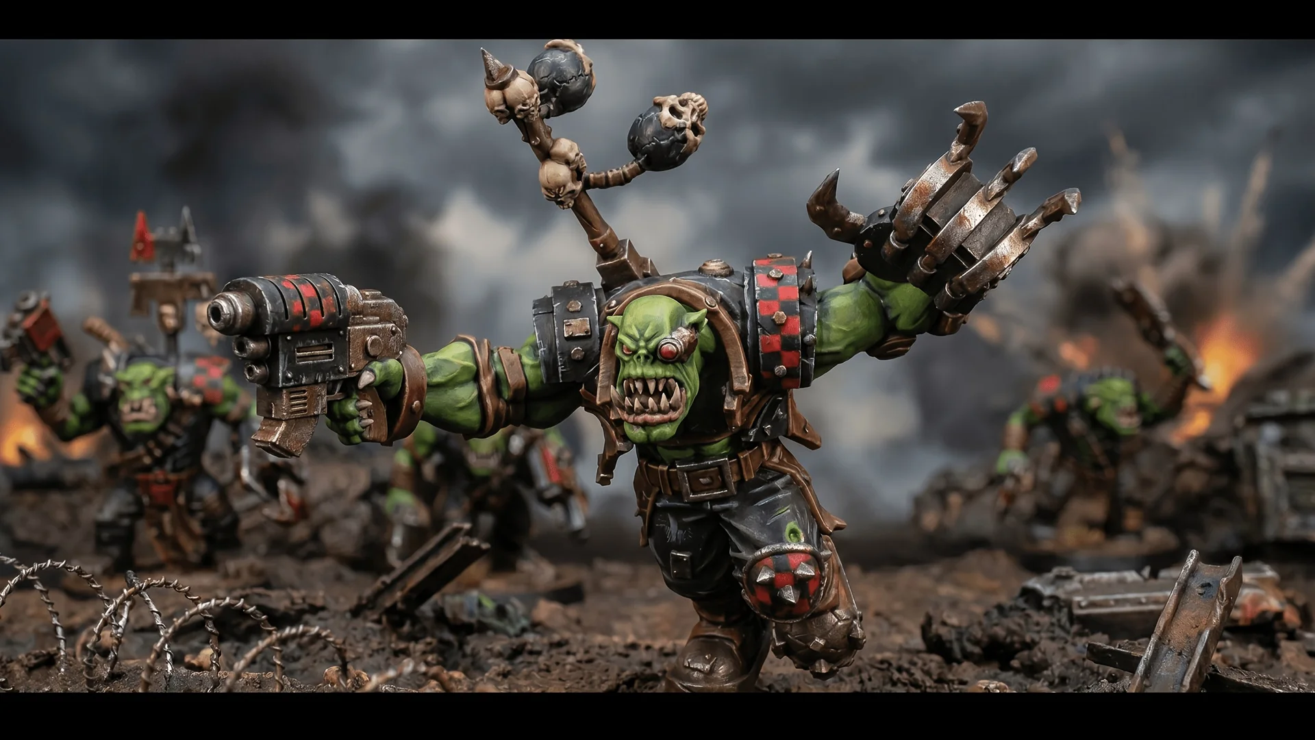 Brutal Orc Raiders Miniature,3d Printing,Gray Resin,Unpainted,Game Miniatures,Model Collection,Character Figure,Orc