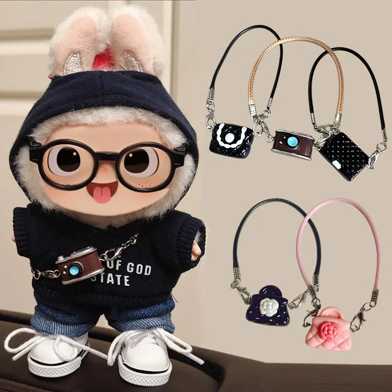 voor Labubu Poppenhuis Decoratie Accessoires Simulatie Camera Ornamenten, 3pc Poppenhuis Miniatuur SLR Retro Camera Mode Tas