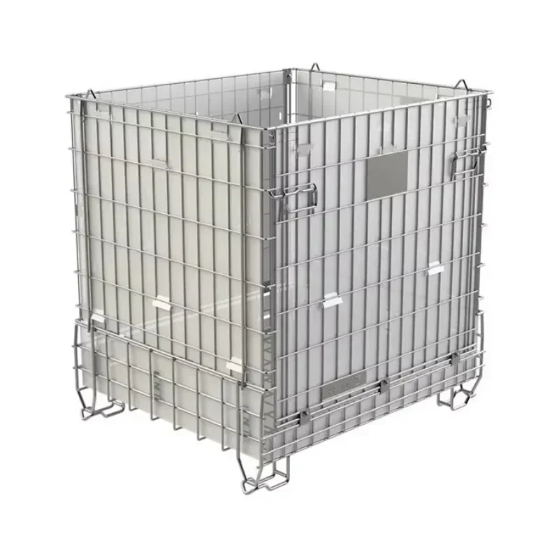 Material Handling Stackable Collapsible Galvanized Welded Steel Wire Mesh Container WarehousingHot Sales Cheap And Fine