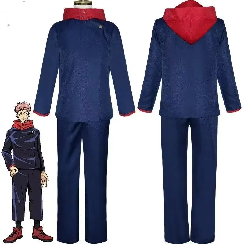 

Itadori Yuji Cosplay Costume High Uniform Jacket Pants Set For Men Women Anime Halloween Carnival Party Comic Con Outfit