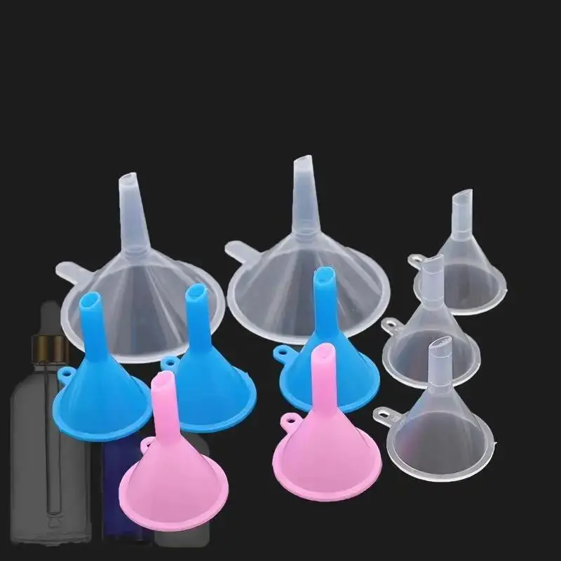 2PCS/Lot Clear Mini Plastic Funnel Reusable Lightweight Multi-Purpose for Lab Liquid Oil Diffuser Bottle Filling