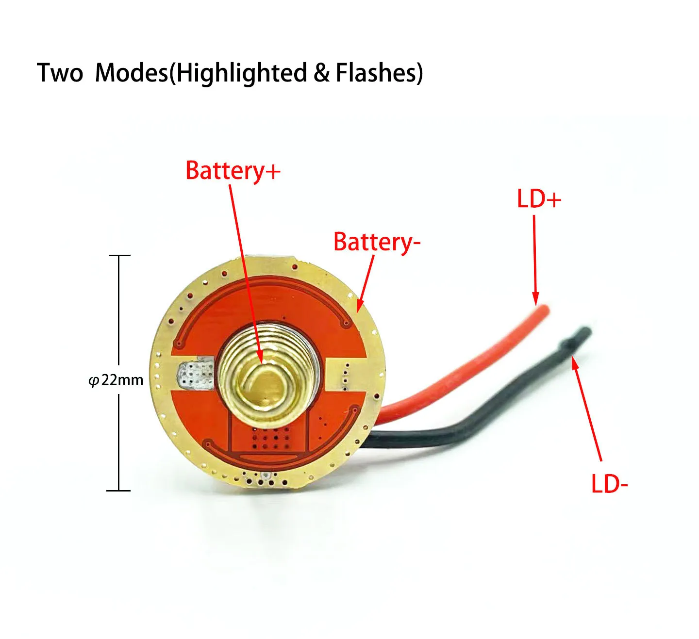 1.6W-2W-3.5W-4.75W-5W-5.5W 4A 3.7V Single Lithium Laser High Power Flashlight Drive Board