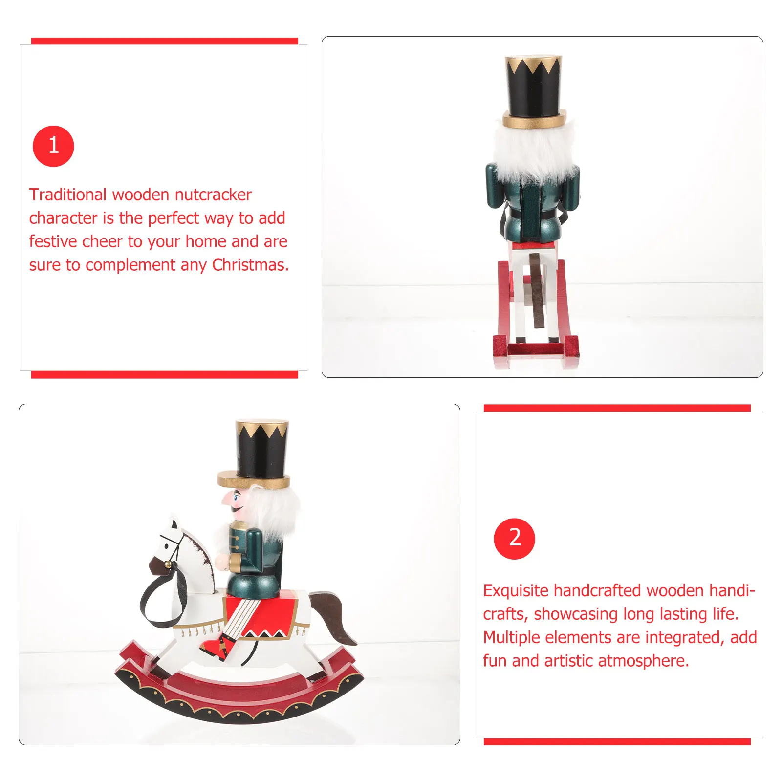 

Nutcracker Ornament 30CM Green Wooden Christmas Decorations Nutcracker Soldier Puppet Home Ornament Xmas Craft