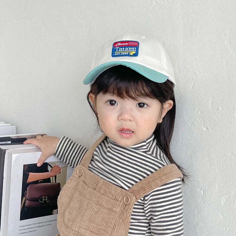 Fashion Color Matching Children Baseball Hats Spring Summer Kids Kids Boys Girls Sun Hats Autumn Cotton Baby Peaked Cap