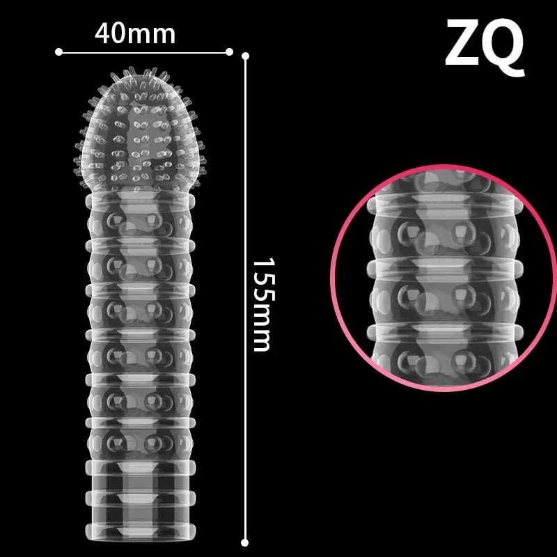 Crystal Penis Sleeve Big Particle Penis Enlargement Sleeve Sex Toys for Men Delay Ejaculation Penis Extender Condom Sex Products