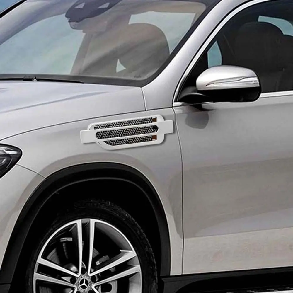 ABS cubierta de malla lateral falsa suministros de estilo de coche cubierta de ventilación de flujo de aire lateral decoración pegatinas de decoración de entrada pegatina de coche 3D