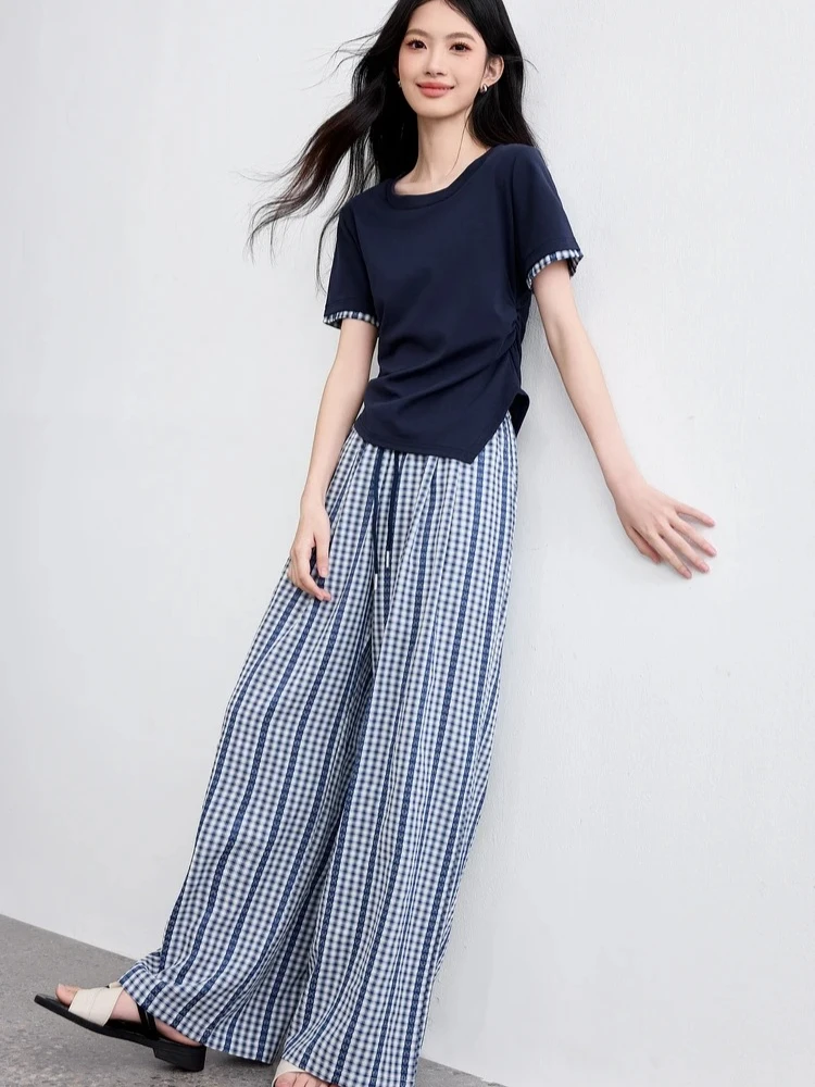 

SENTUBILA Summer Women's Suit 2 Pieces Set For Woman 2025 New Collection Costume Femme Ensemble Matching Pants Outfits T52ZC2280