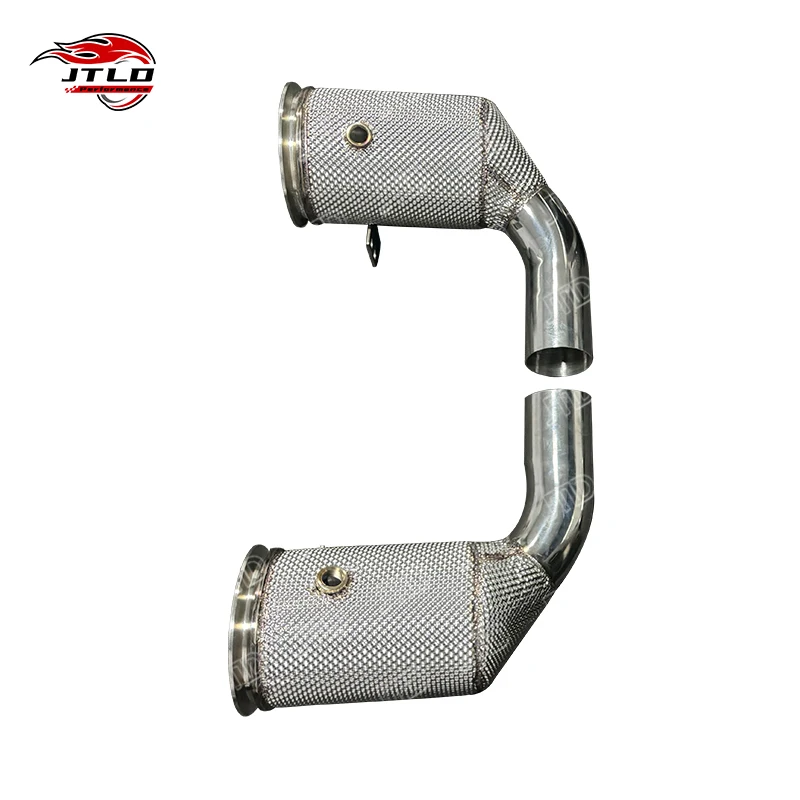 For Porsche 992 Turbo S 3.8L H6 Performance Exhaust Downpipe With Heat Wrap Shield Stainless Steel Turbo Back System