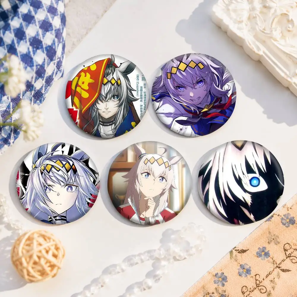 A-O-Oguri-I C-Cap-P Snap-in Pins Cartoon Character Round Creative Brooches For Backpack Accessories Jewelry Gifts
