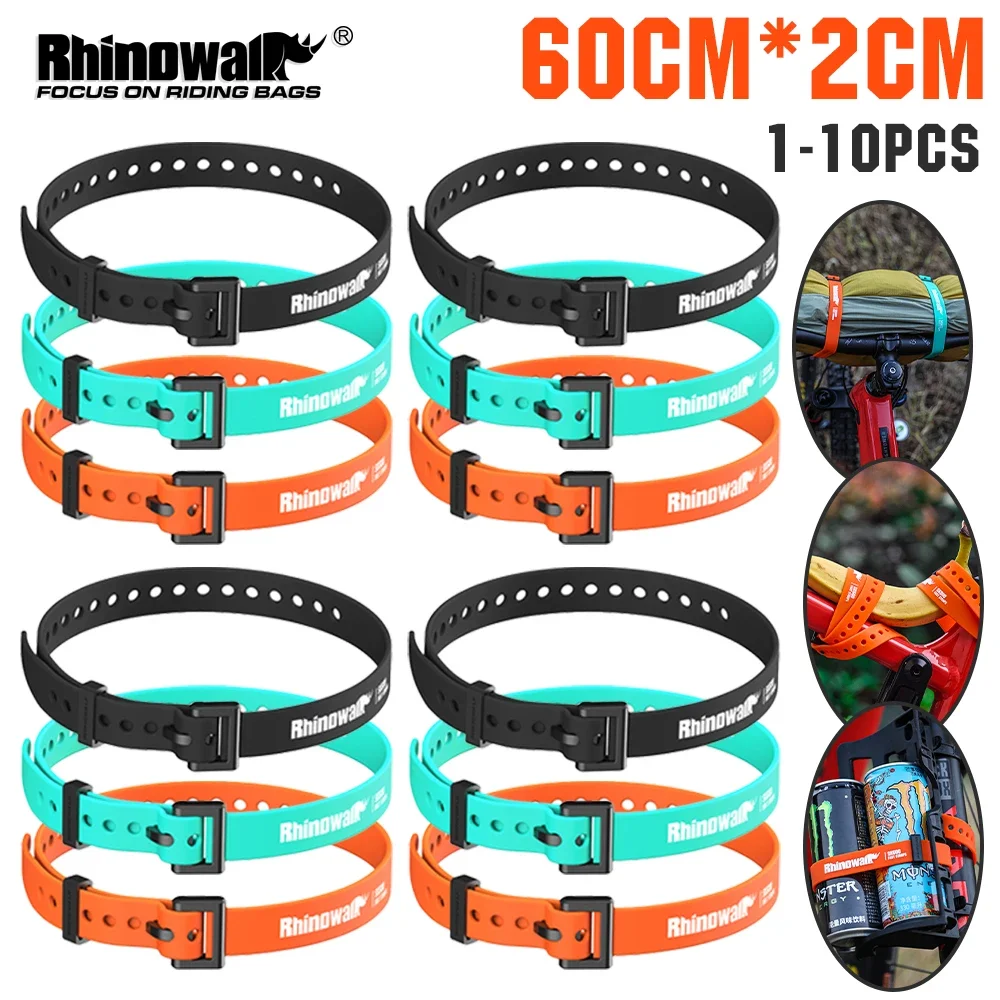 Rhinowalk - Elastic plastic TPU ladder strap, 600mm, for securing bicycle and motorcycle bags, traction fixation, tension strap