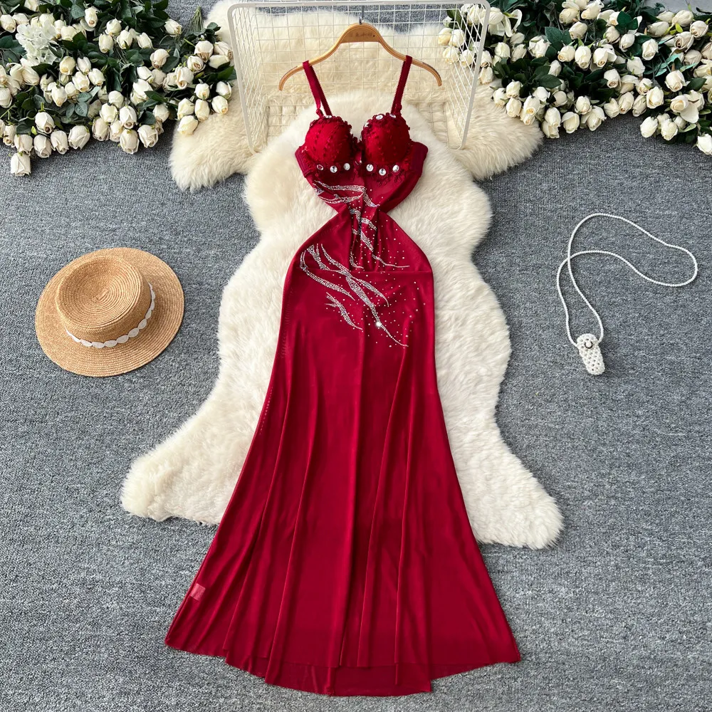 

Шикарное винтажное платье без рукавов, элегантное, в корейском стиле, для офиса, женская одежда, длинное платье.