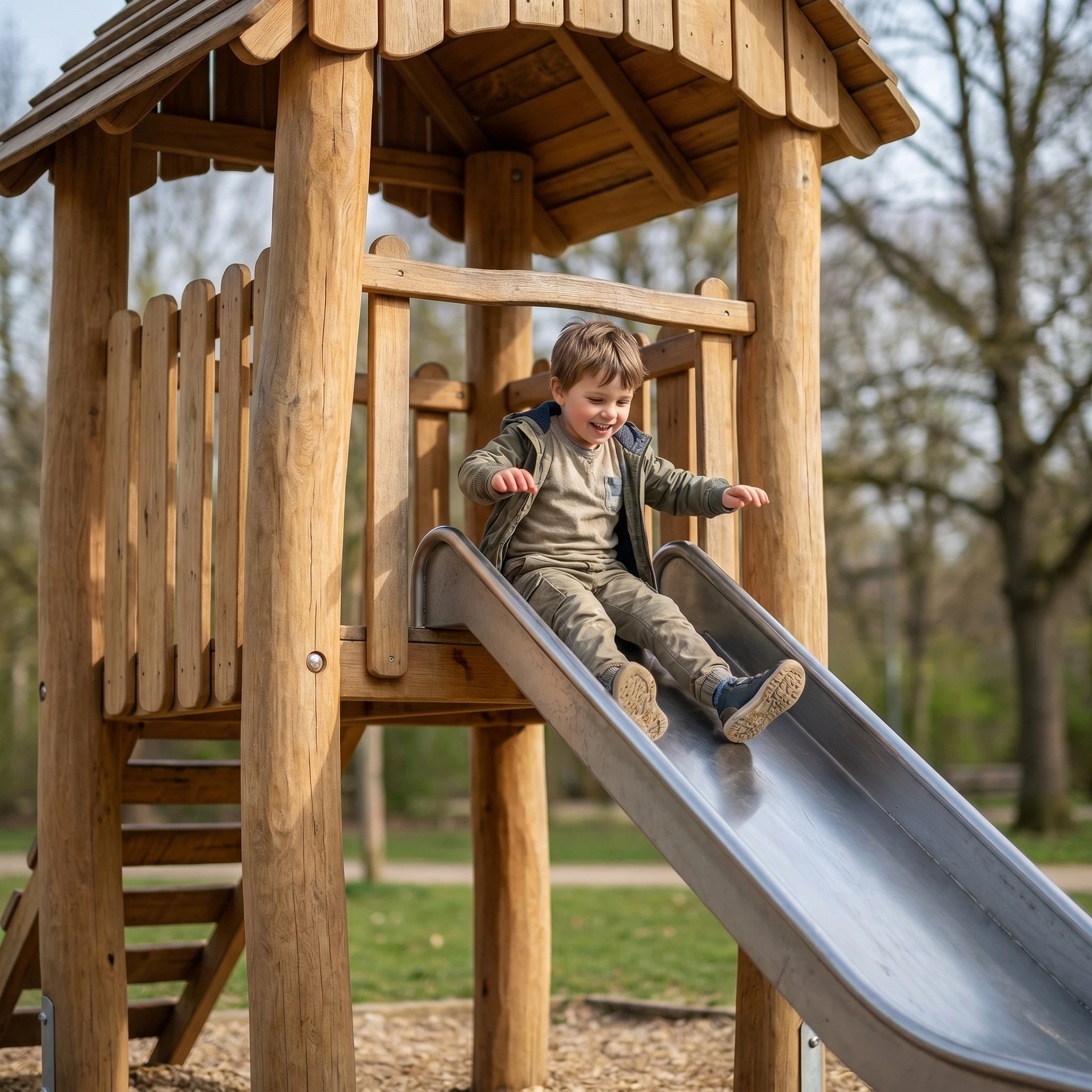 Outdoor Wooden Playground Equi - Kids Outdoor Hut ulasan dan harga