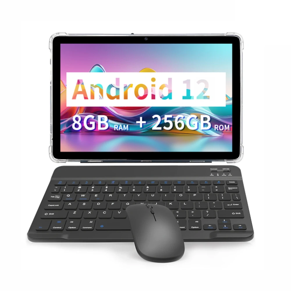 BDF 5G Pad 10.1 Inch Pad 8GB RAM 256GB ROM Dual SIM Dual Camera Tablet with Keyboard Cover Case Mouse 8000mAh Battery