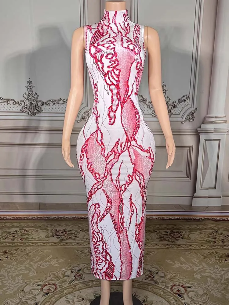 Vestido bloqueado de Color con chaleco elástico dividido, estampado en caliente, alta calidad, nueva ropa personalizada de moda para mujer 2025