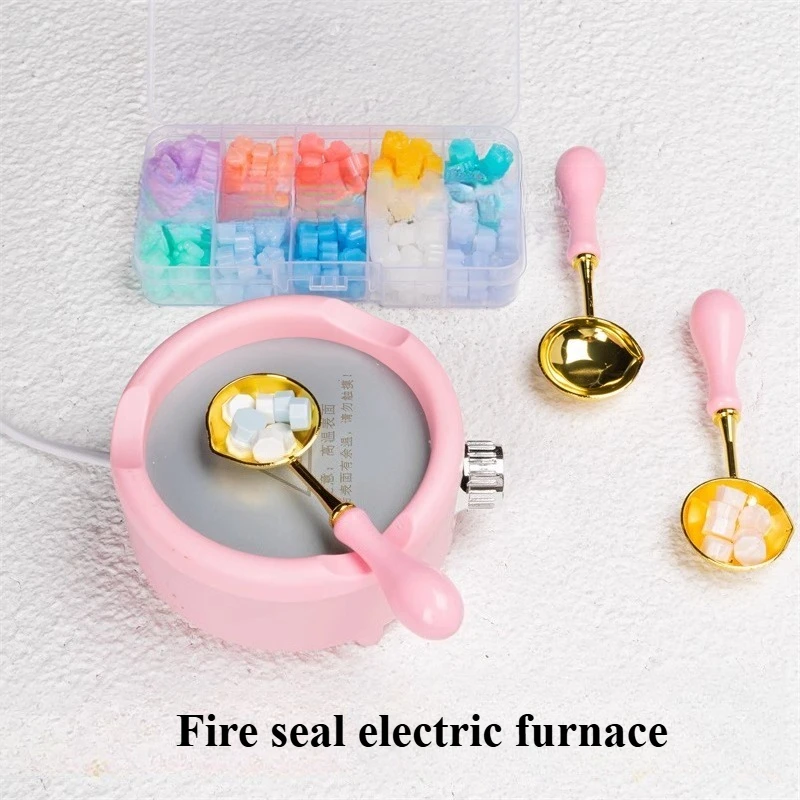 Wax Particle Melting Fire Paint Seal Electric Furnace Flat Base Scoop Set DIY Greeting Card/manual Ledger Seal Decoration Tool