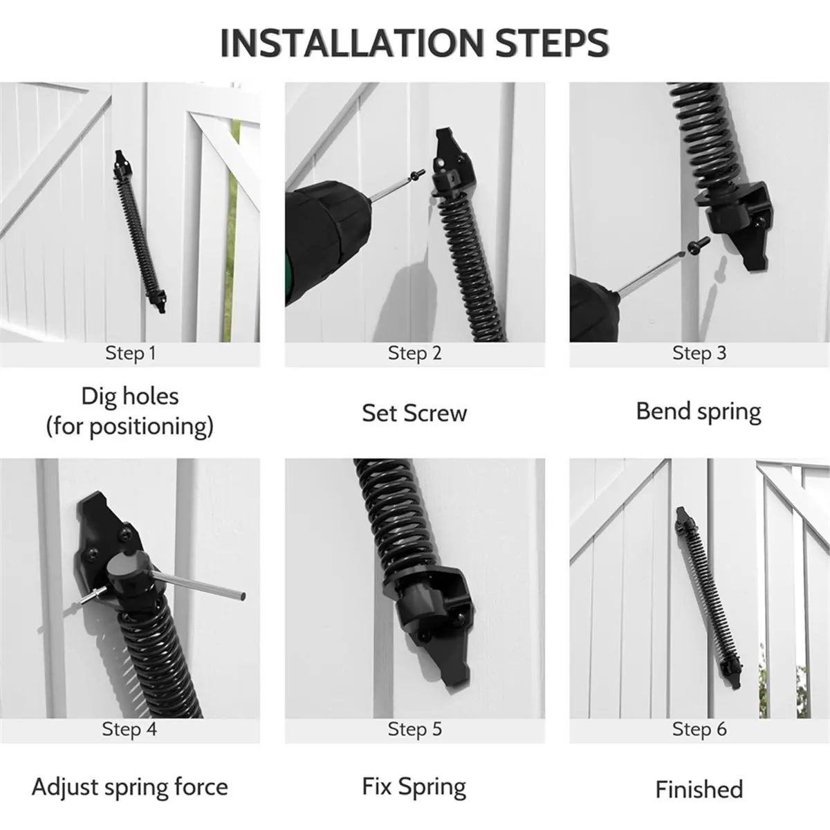 2 قطعة 14 بوصة الثقيلة بوابة الربيع الذاتي إغلاق الباب الربيع للخارجية ، قابل للتعديل بوابة أوتوماتيكية إغلاق