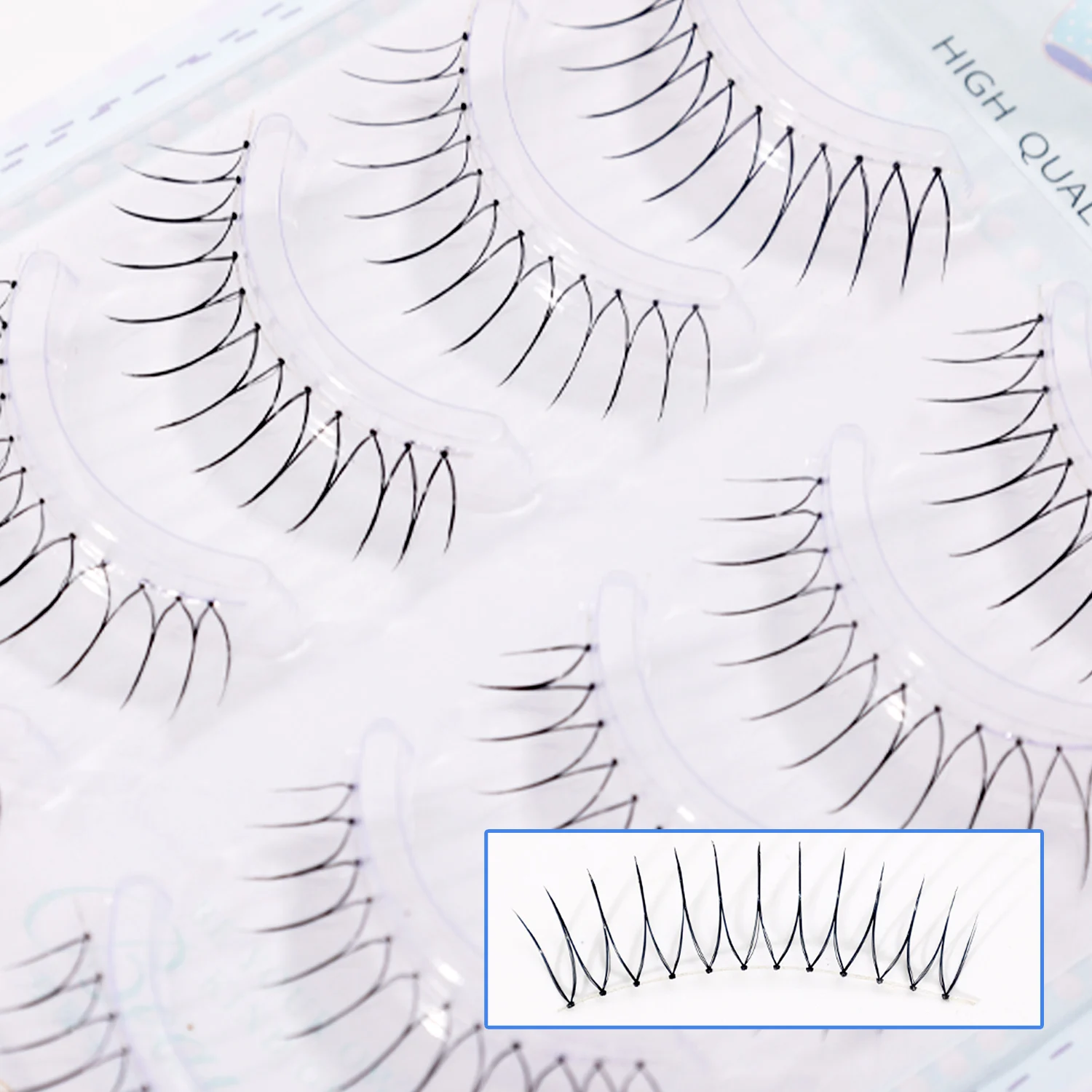 韓国 U 字型個別まつげまつげエクステンションアイドルまつげナチュラルうっすらソフトコミックアイラッシュクラスターまつげメイク