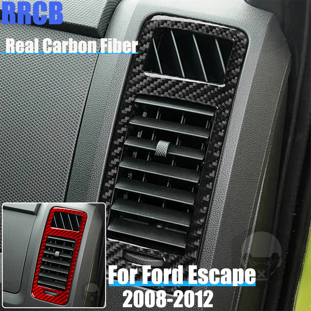 

Real Carbon Fiber Car Accessories Dashboard Air Vent Trim Soft Cover Sticker For Ford Escape 2008-2012 For Mazda Tribute 08-11