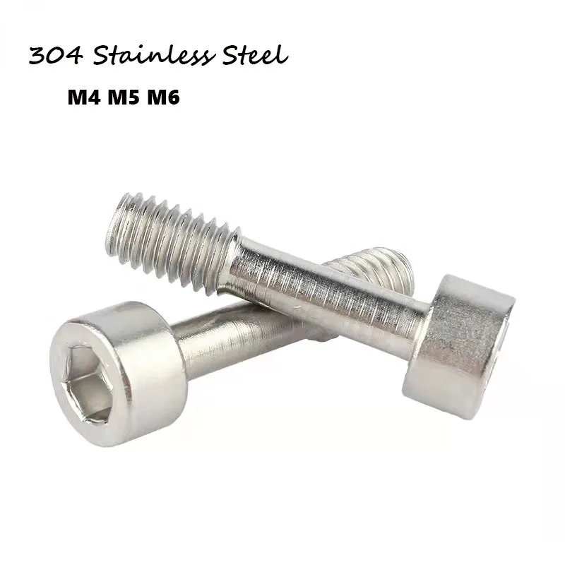 

5/8/10pcs M4 M5 M6 304 Stainless Steel Hexagon Socket Locking Screw Hand Tighten Thumb Screw Half Thread Screw Prevent Lock Out