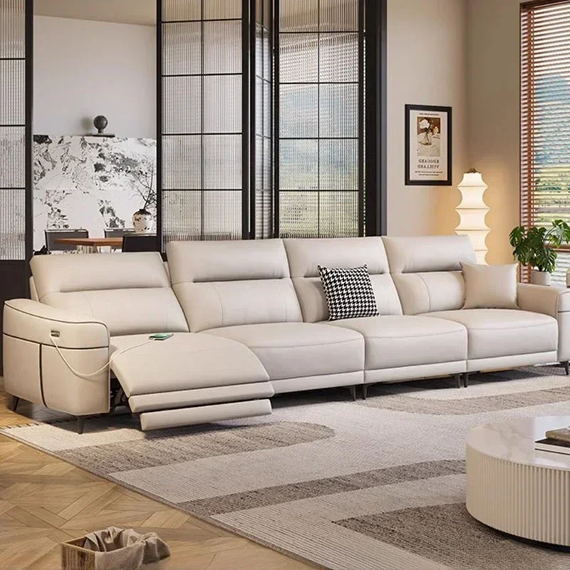 Sofá cadeira de couro extravagante, Loveseat nórdico moderno, sofá reclinável, mobília home luxuosa, Divani Da Soggiorno