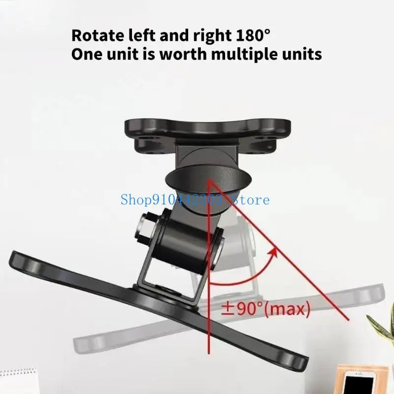 652F Adjustable Wall Mount Stand, Metal Screen Bracket 360 Degree Rotation for Space Saving