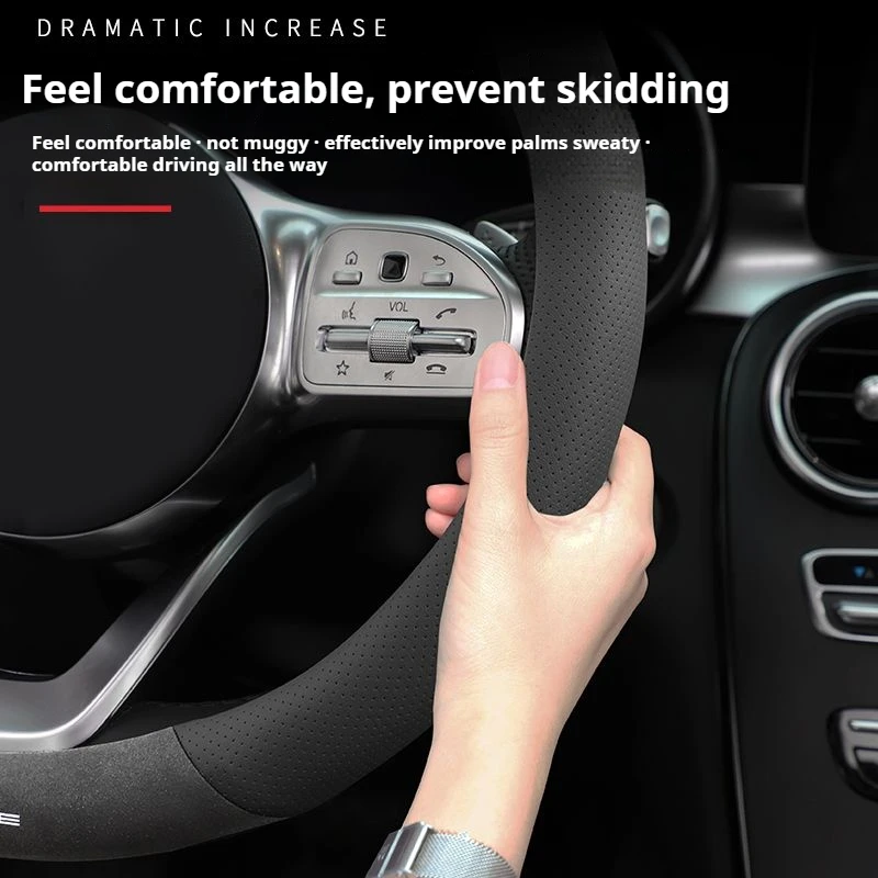 36cm Car Steering Wheel Cover For Peugeot GT-Line 107 206 207 208 301 307 308 406 407 408 508 607 2008 3008 4008 5008 RCZ Rifter