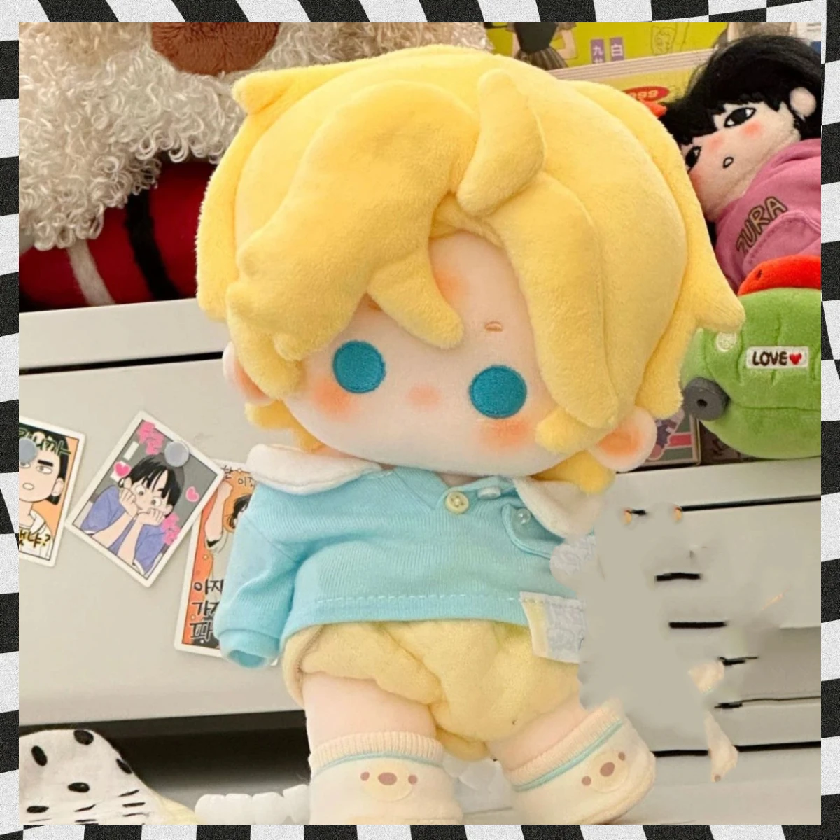 

20CM Anime Doujin Figure Dolls Rorschach for All Time Plush Stuffed Doll Plushie Mascot Toys King Cosplay Birthday Gifts Xmas