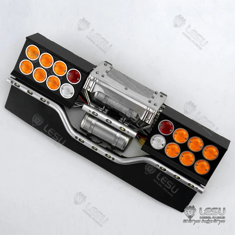 LESU Metall-Heckträger mit Rücklicht, Warnlicht und Kraftstofftank-Set für Tamiya R470 R620 1/14 RC-Traktor-LKW-Modell, Upgrade-Teile – Detail 4