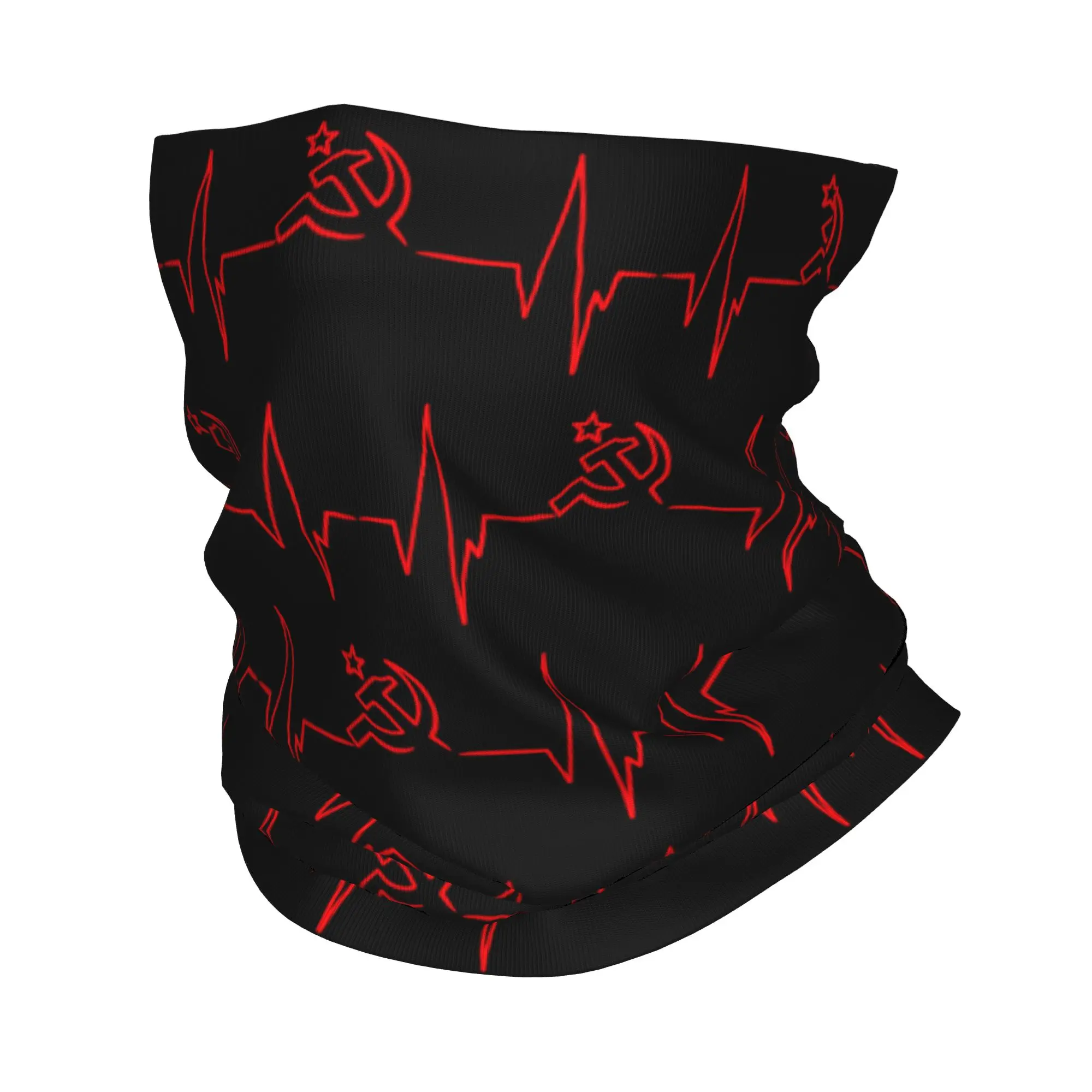 Custom Heartbeat Russian Flag Russia CCCP Bandana Neck Gaiter Windproof Face Scarf Cover Men Women USSR Headband Tube Balaclava