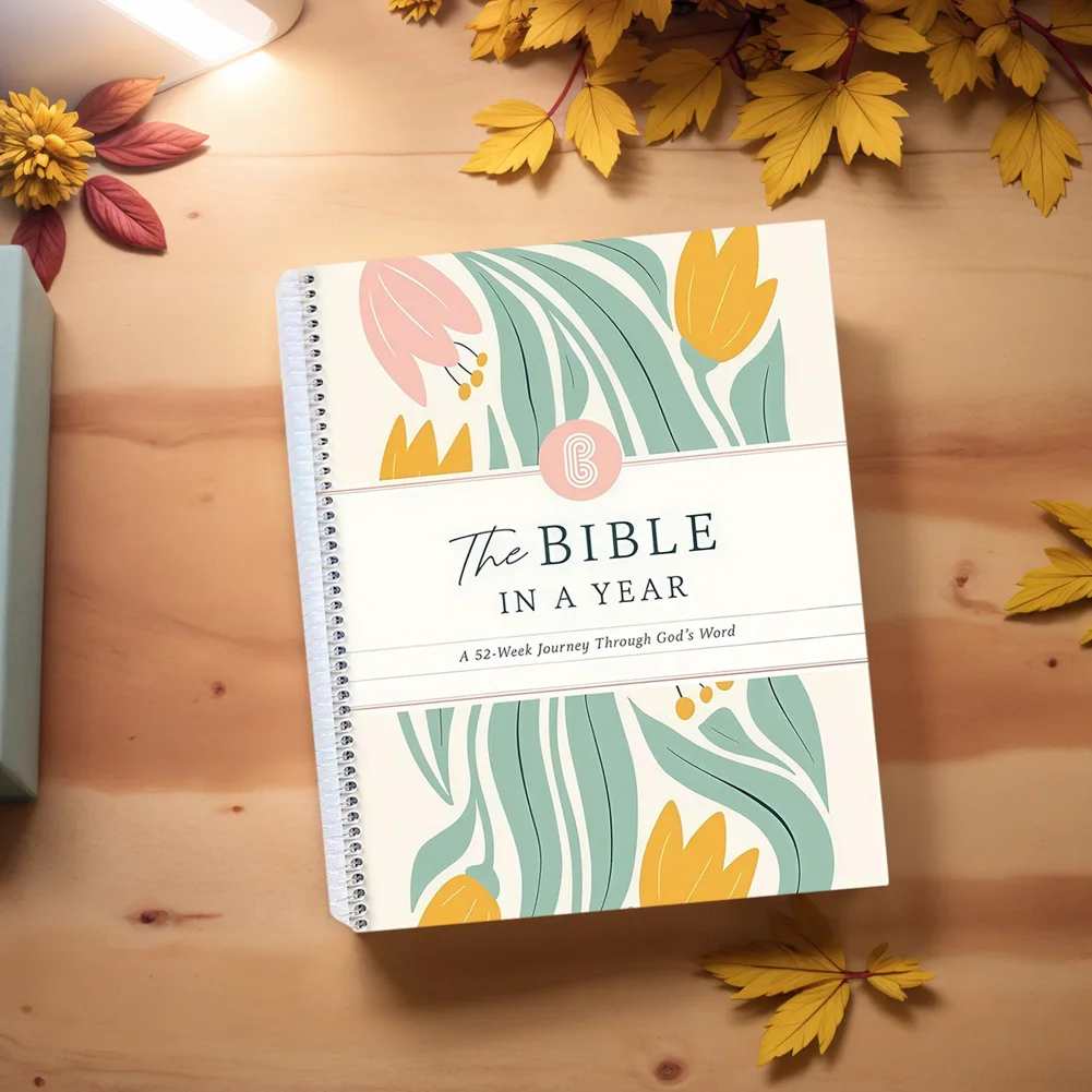 1/2PCS A4/5 The Bible in A Year A 52-Week Study Through Gods Word piral Bible Study Guide 52 Week Study Guide Book for Friend Gi