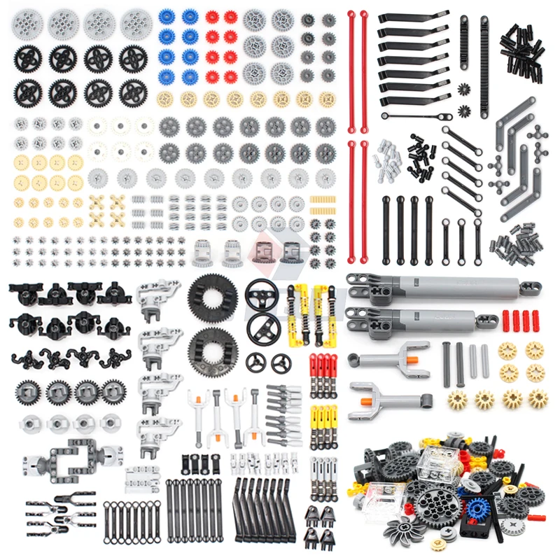 MOC 브릭 테크니컬 액세서리 기어 핀 액슬 링크 턴테이블 선형 액추에이터, 모든 브랜드 호환 하이테크 빌딩 블록 장난감