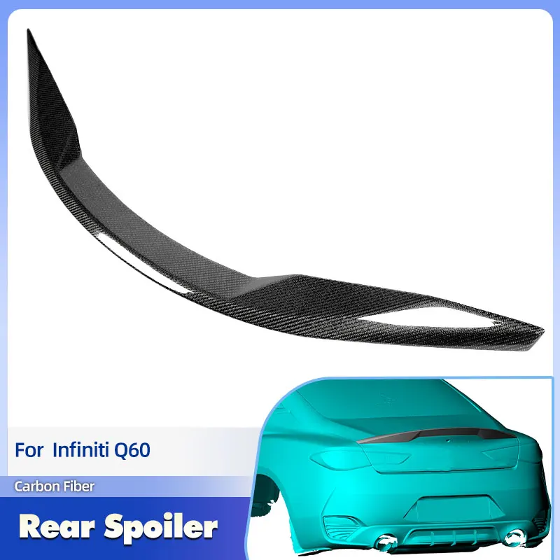

Car Rear Trunk Spoiler Wings Full Carbon Fiber for Infiniti Q60 2016-2022 Racing Rear Spoiler Boot Trunk Wing Lip Body Kit