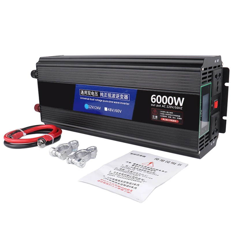 HighPerformance inverters for converting12V24V48v60v to 220V6000W for household/vehicle truck power converters universal sockets