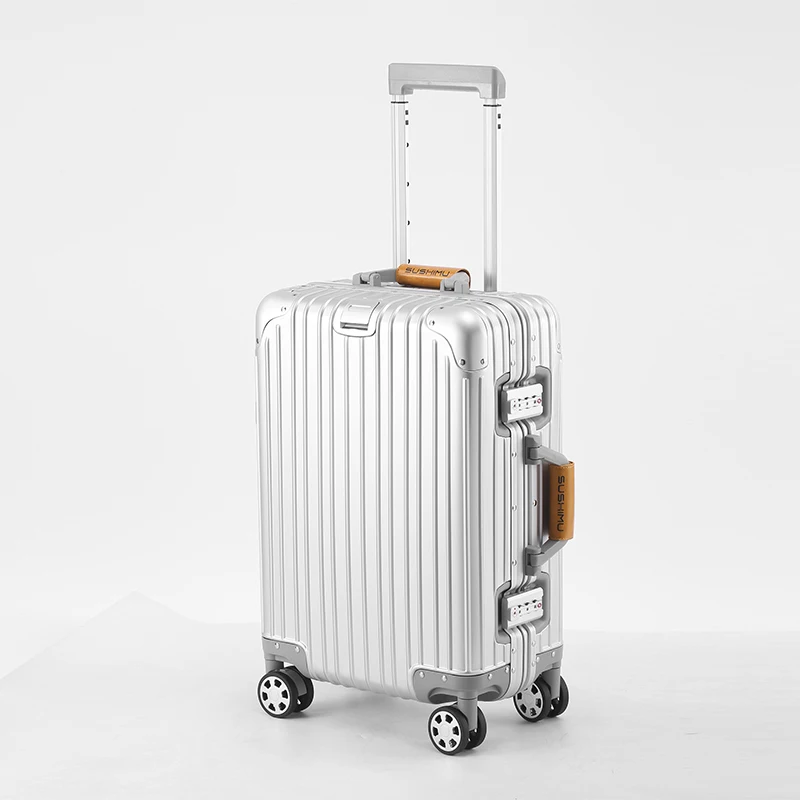 

Чемодан из алюминиево-магниевого сплава, телескопический, 24 дюйма, для деловых поездок, с металлическим кодовым замком, 20 дюймов, ручная кладь