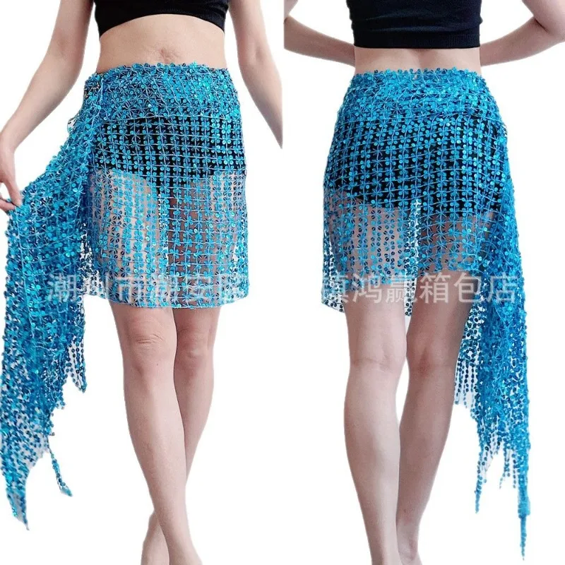 Bufanda de cadera bordada con lentejuelas para danza del vientre personalizada, cadena de cintura, ropa india, cinturón para mujer, 2025