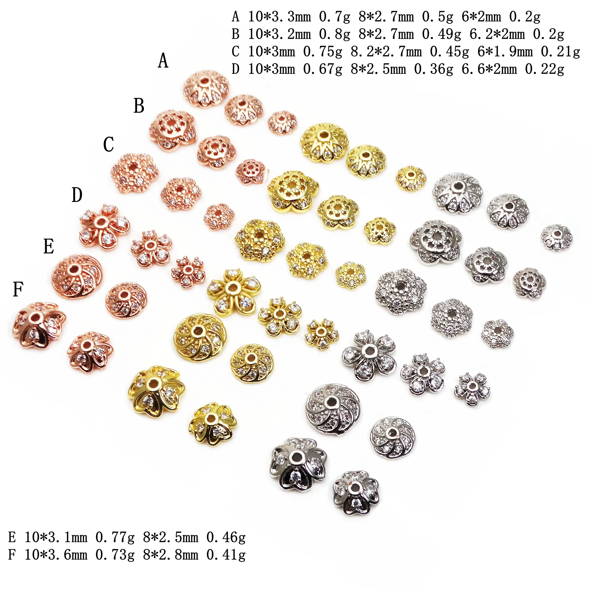 Making Supplies High Quality Zircon-inlaid Crystal Leads Caps Bracelet With rose gold plated and copper spacer beads B