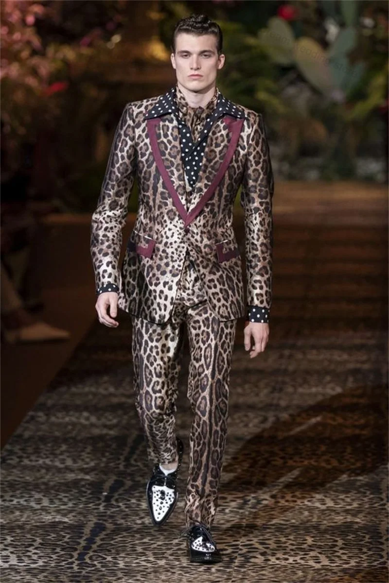 Terno de veludo leopardo masculino, calças, feito sob medida, smoking de casamento, negócios formais, blazer de noivo melhor homem, casaco e calças, 2 peças