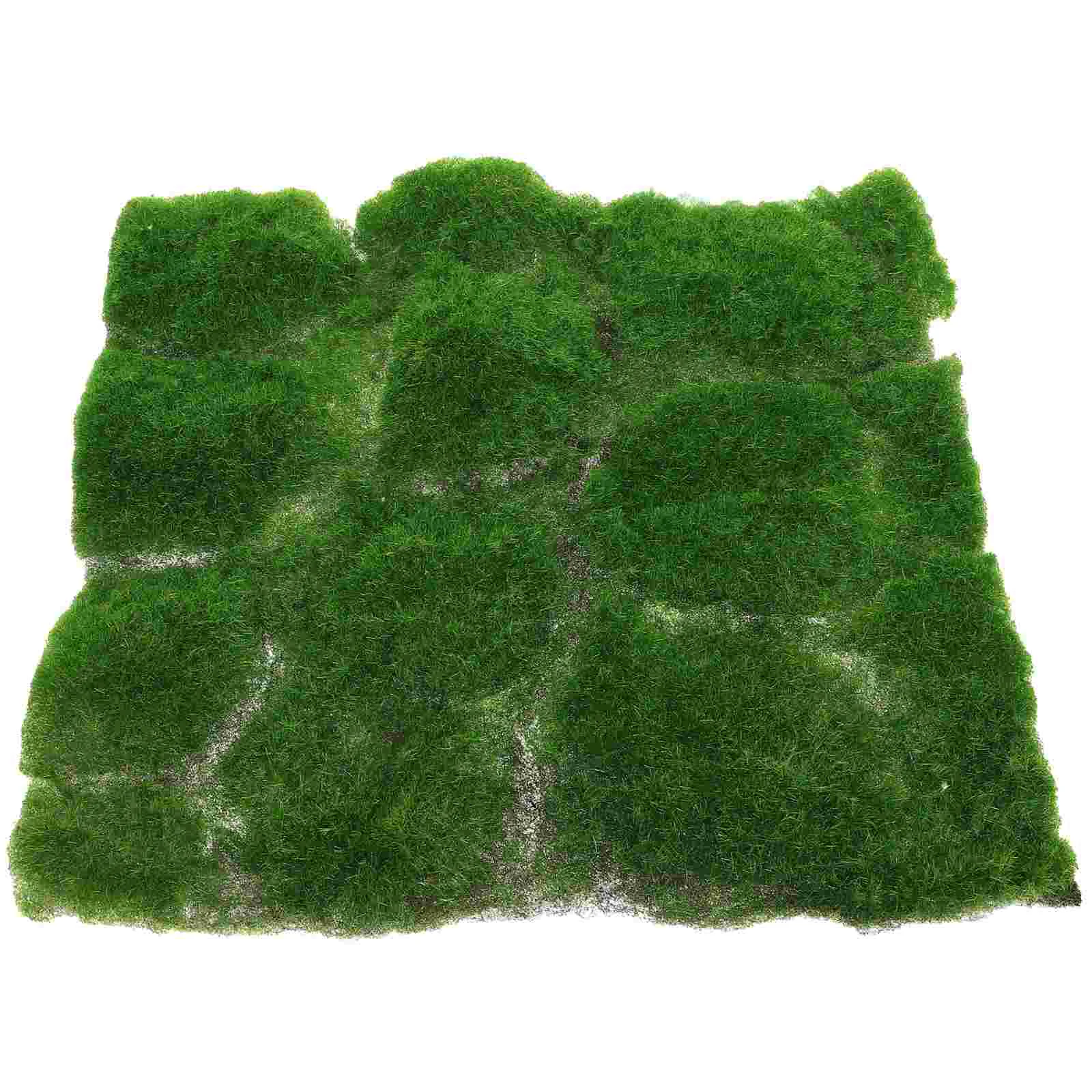 Simulated Fake Moss Home Accessories Landscaping Quilting Squares Artificial Grass Props DIY Mat Lawn Turf Decor