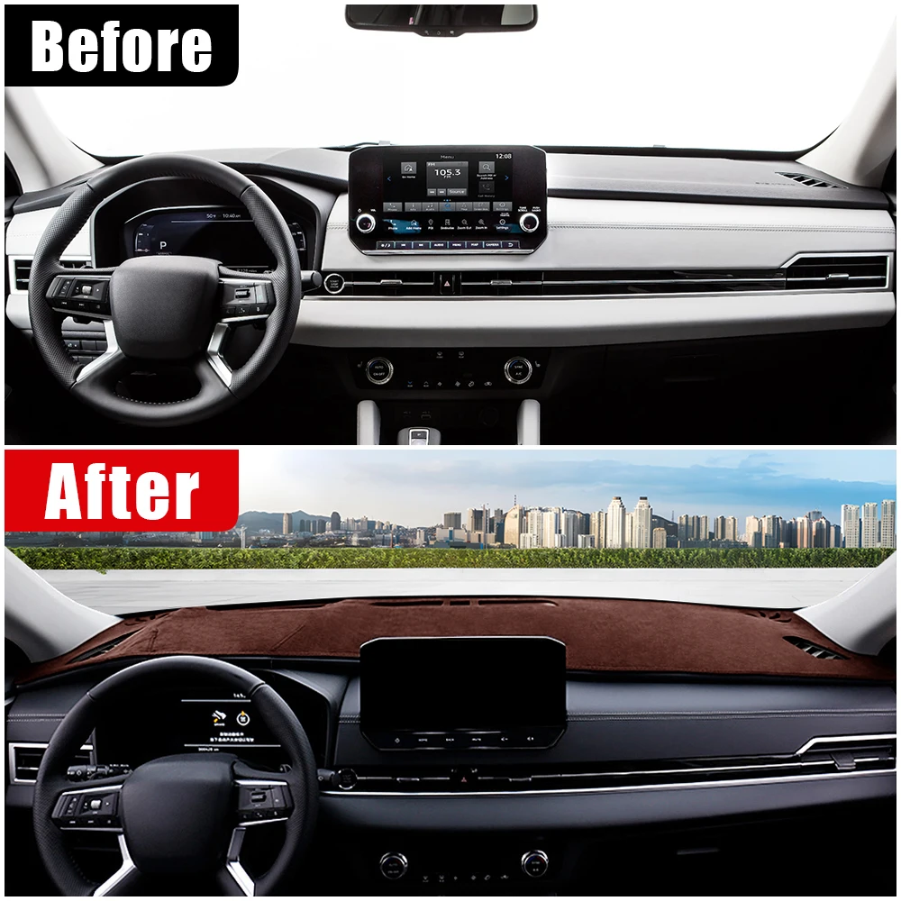 Auto Dashboard Covers Vermijd Licht Pad Zonnescherm Anti-Uv Tapijten Antislipmat Voor Mitsubishi Outlander 4GM GN PHEV 2022 2023 2024