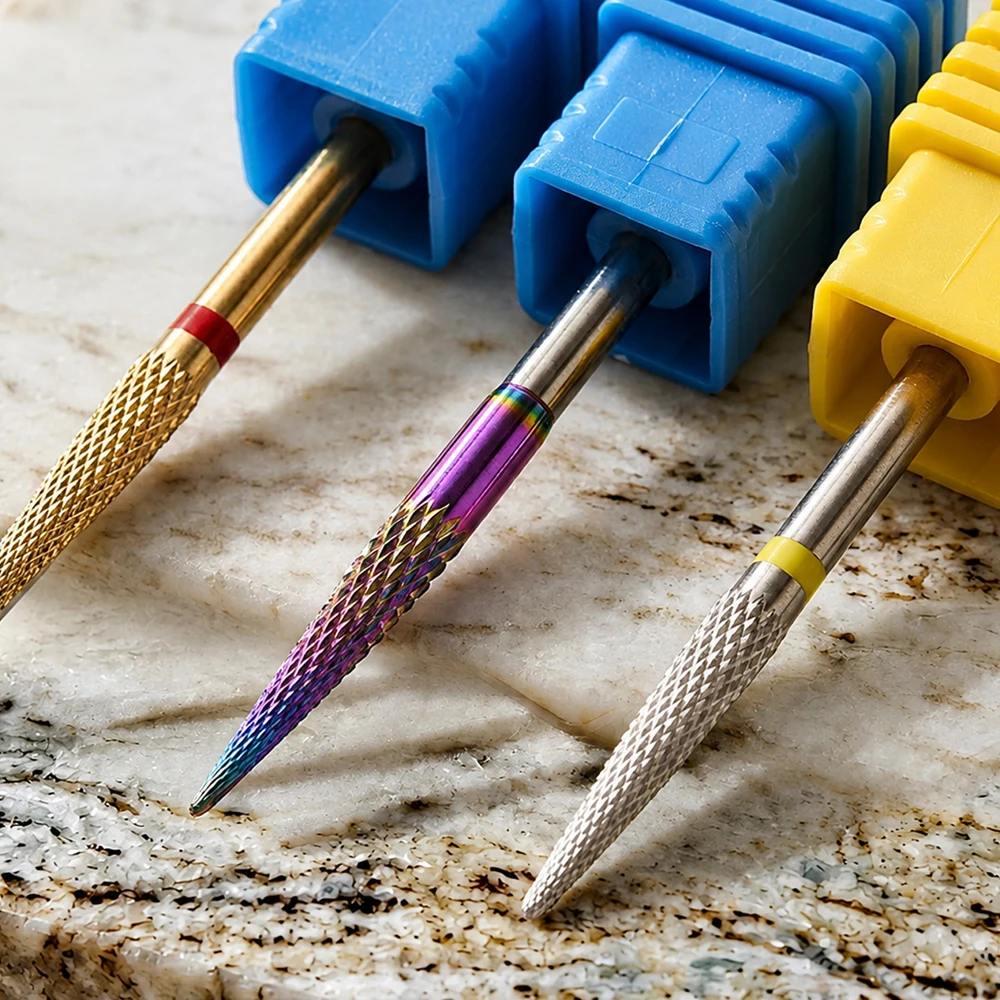 Brandneue Wolframstahl-Nagelbohrer, Pediküre-Hartmetallfräser für Nagelfeilen, Maniküre-Fräser, Nagelkunst-Werkzeug – Detail 6